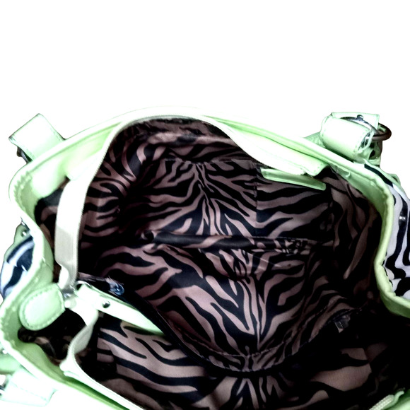 Hananel Bright chartreuse Blingy satchel - Picture 6 of 10